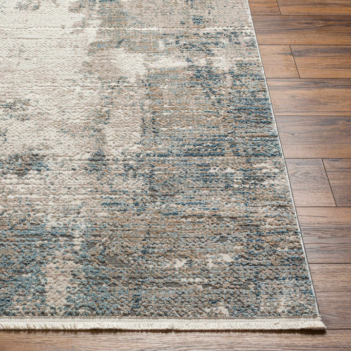 Funda Modern Abstract Design Beige And Blue Area Rug - The Rug Decor