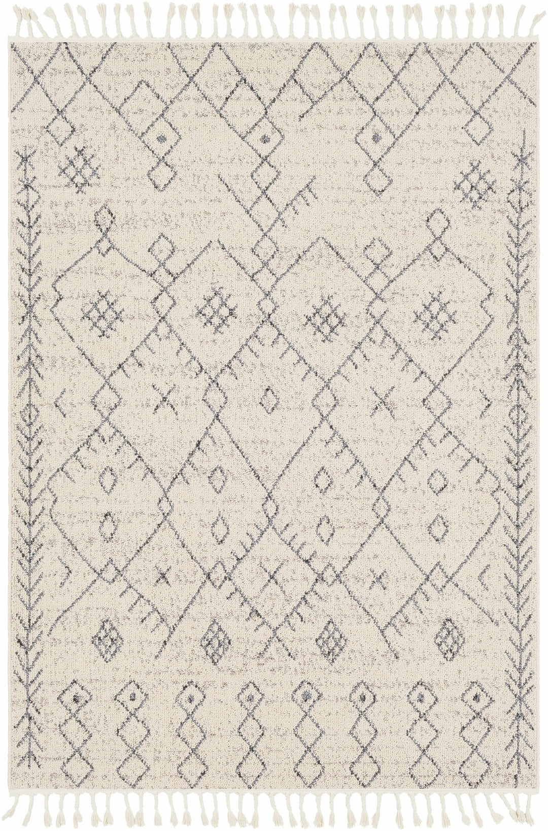 Furman Modern Geometrical Ivory And Gray Area Rug - The Rug Decor