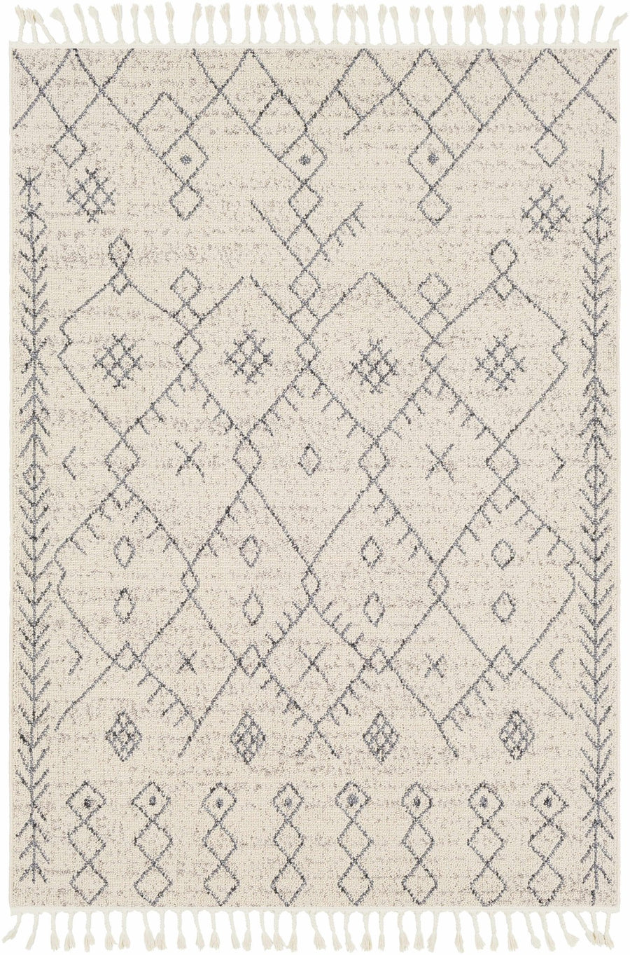 Furman Modern Geometrical Ivory And Gray Area Rug - The Rug Decor