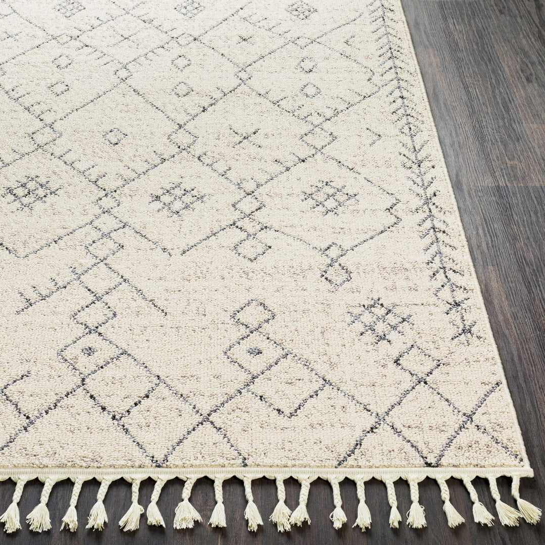 Furman Modern Geometrical Ivory And Gray Area Rug - The Rug Decor