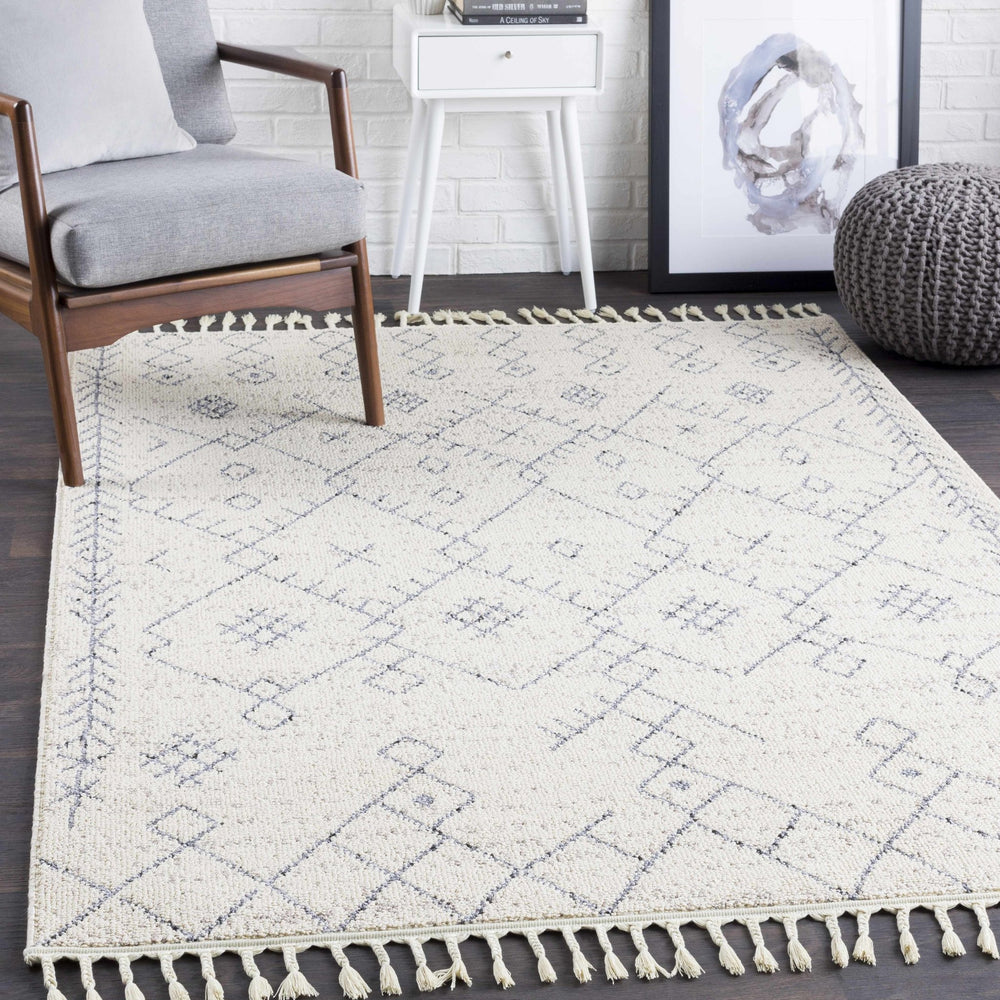 Furman Modern Geometrical Ivory And Gray Area Rug - The Rug Decor