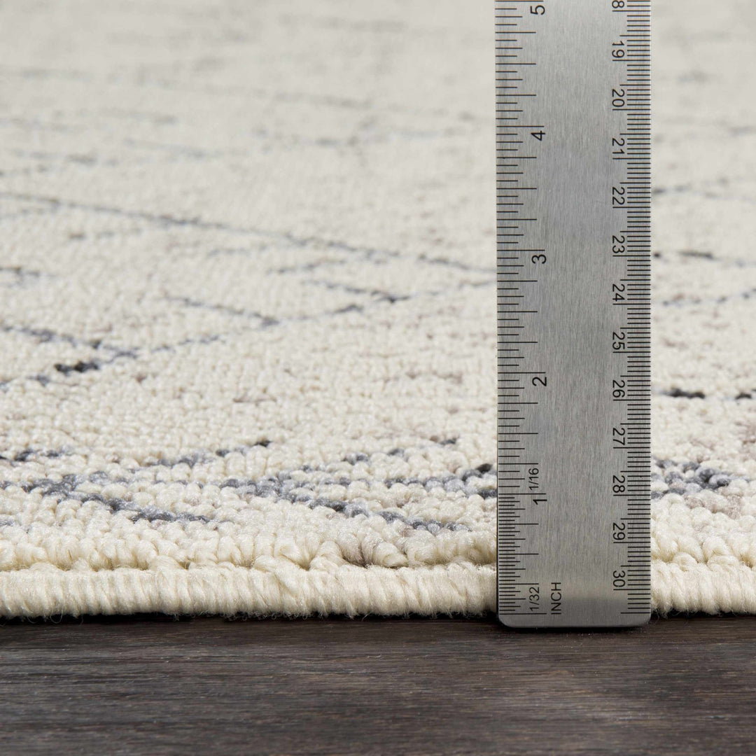 Furman Modern Geometrical Ivory And Gray Area Rug - The Rug Decor