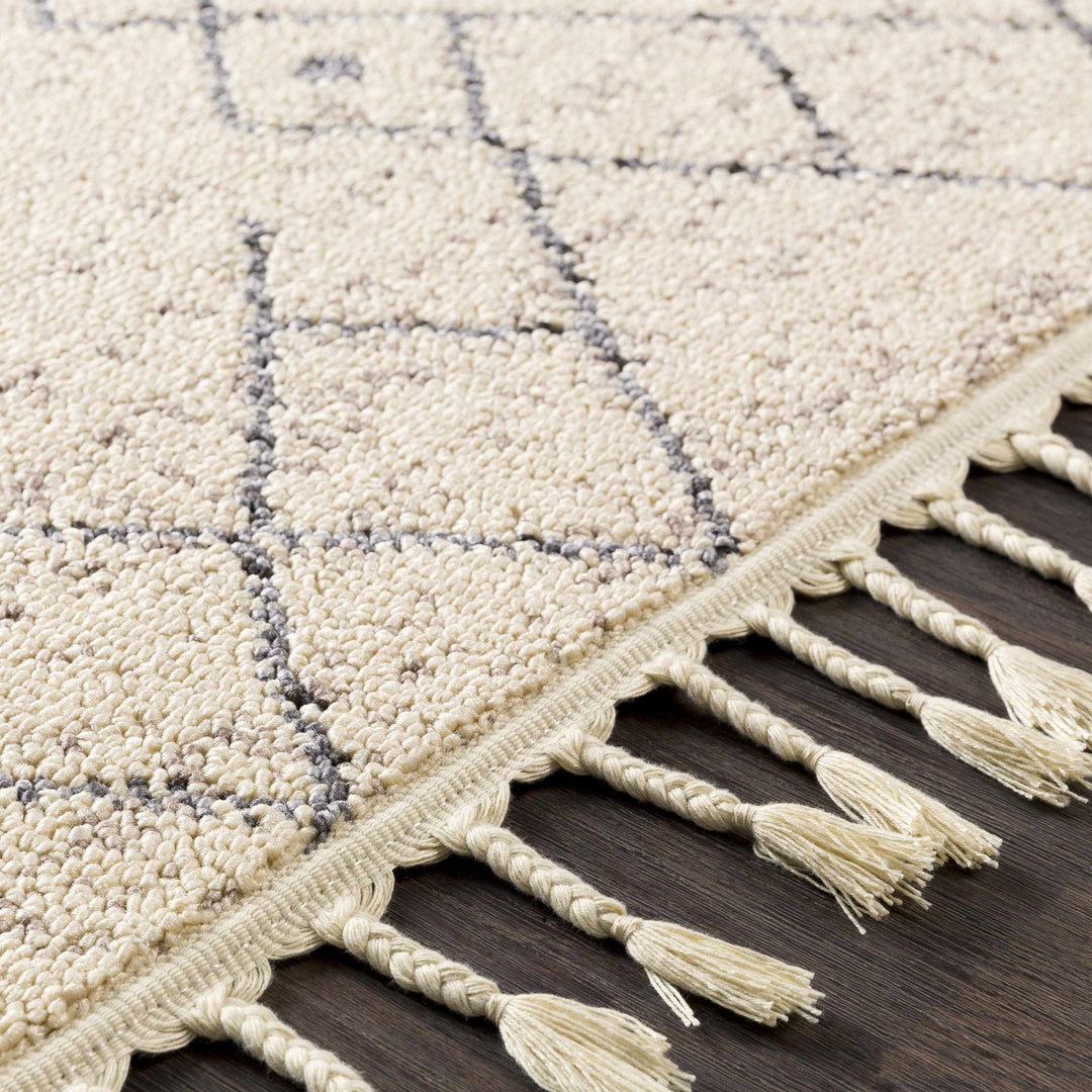 Furman Modern Geometrical Ivory And Gray Area Rug - The Rug Decor