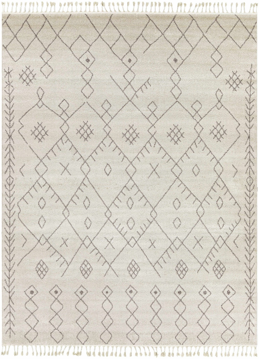Furman Modern Geometrical Ivory And Gray Area Rug - The Rug Decor