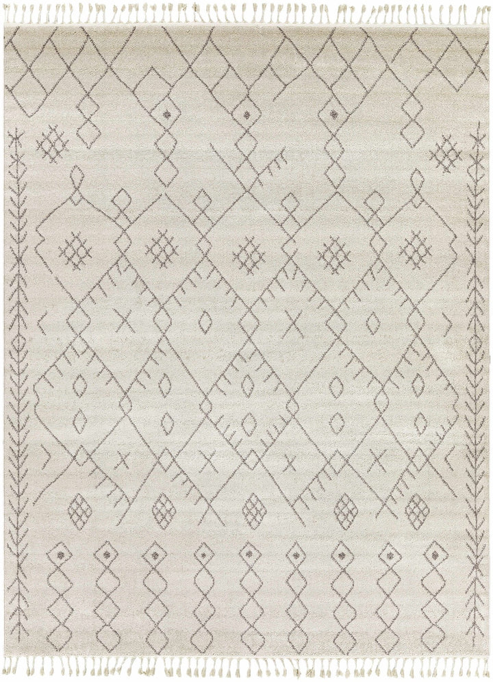Furman Modern Geometrical Ivory And Gray Area Rug - The Rug Decor