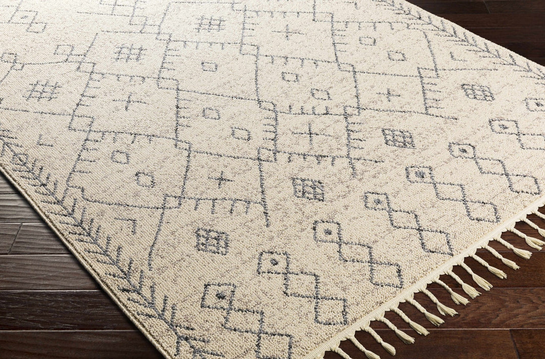 Furman Modern Geometrical Ivory And Gray Area Rug - The Rug Decor