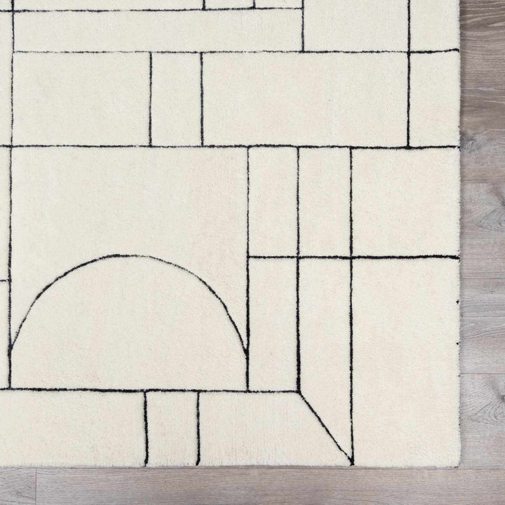 Fusao Ivory Contemporary Style Hand Tufted Wool Area Rug - The Rug Decor