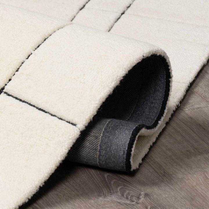 Fusao Ivory Contemporary Style Hand Tufted Wool Area Rug - The Rug Decor