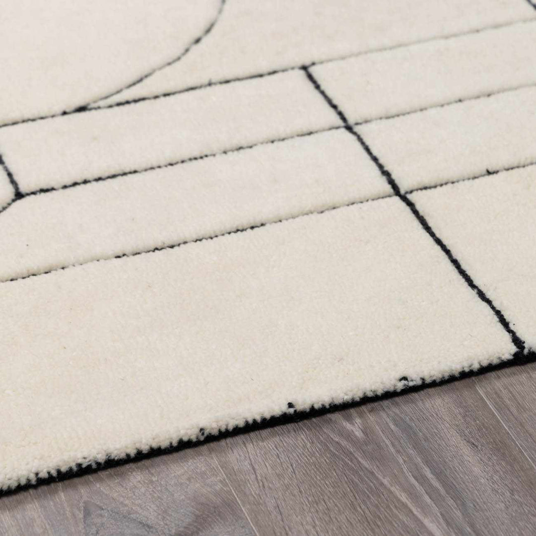 Fusao Ivory Contemporary Style Hand Tufted Wool Area Rug - The Rug Decor
