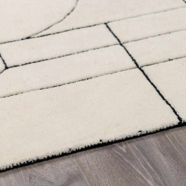Fusao Ivory Contemporary Style Hand Tufted Wool Area Rug - The Rug Decor