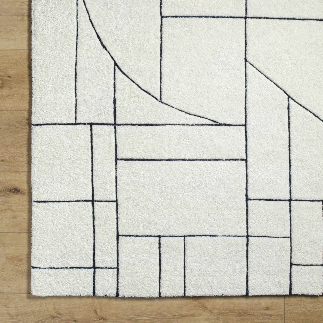 Fusao Ivory Contemporary Style Hand Tufted Wool Area Rug - The Rug Decor