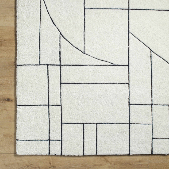 Fusao Ivory Contemporary Style Hand Tufted Wool Area Rug - The Rug Decor