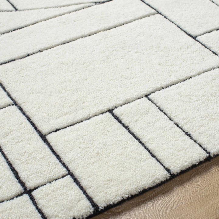 Fusao Ivory Contemporary Style Hand Tufted Wool Area Rug - The Rug Decor