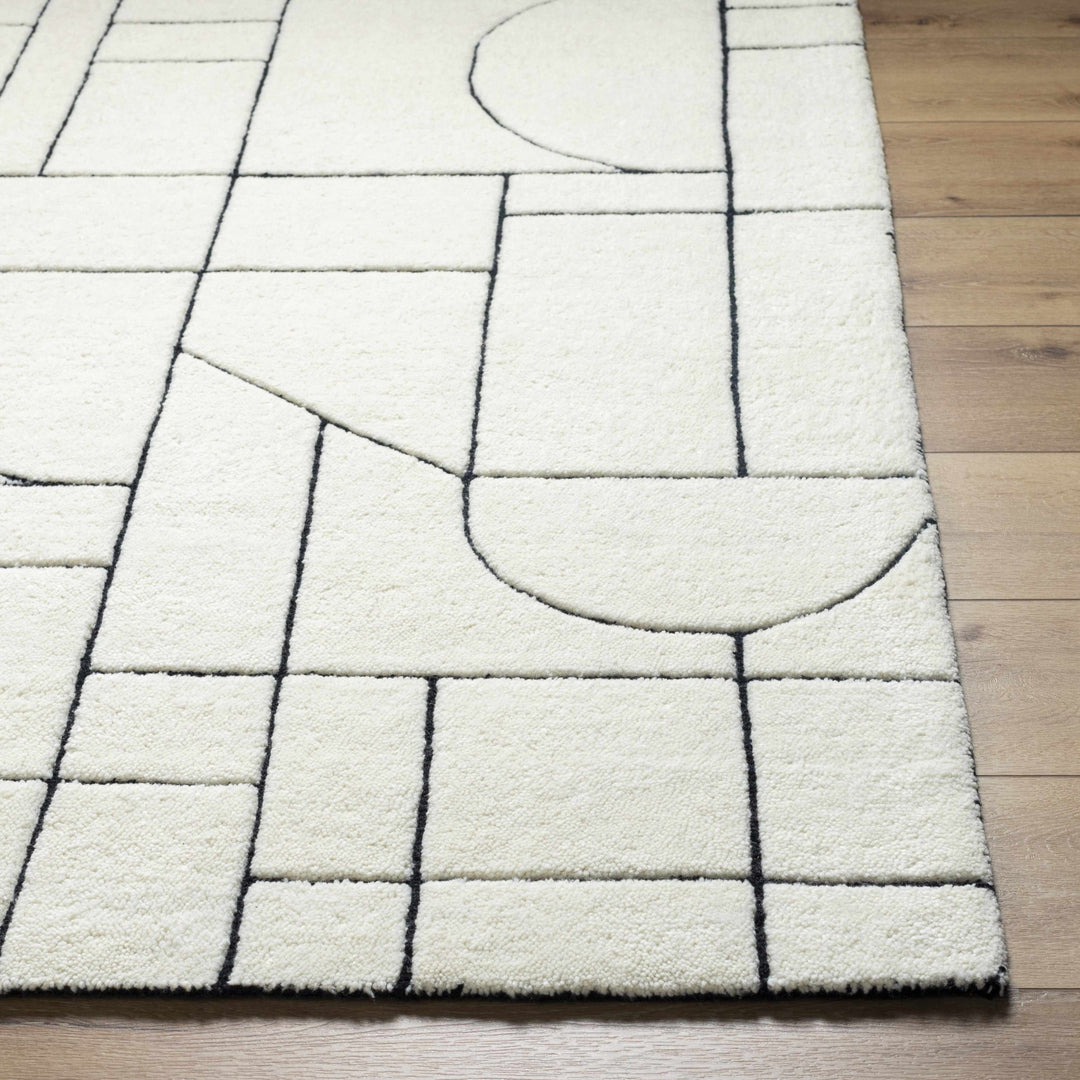 Fusao Ivory Contemporary Style Hand Tufted Wool Area Rug - The Rug Decor