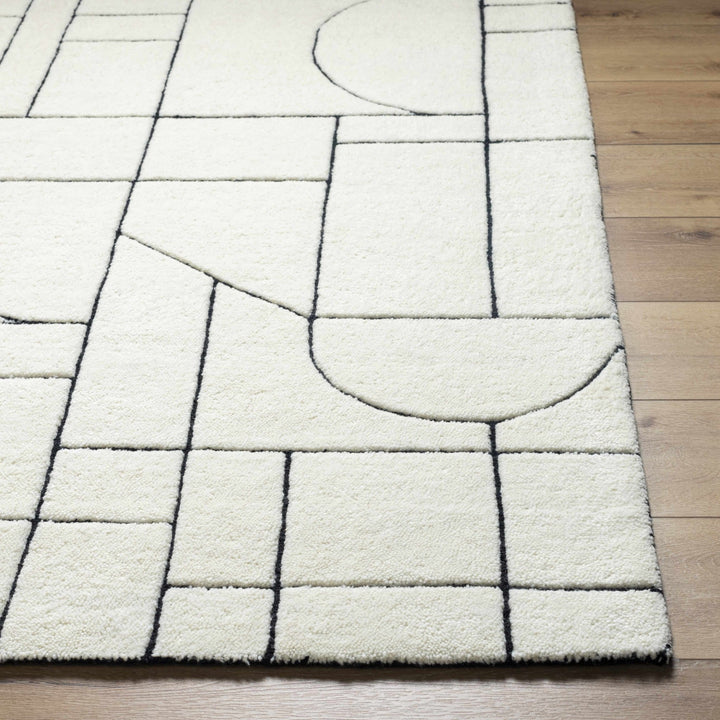 Fusao Ivory Contemporary Style Hand Tufted Wool Area Rug - The Rug Decor