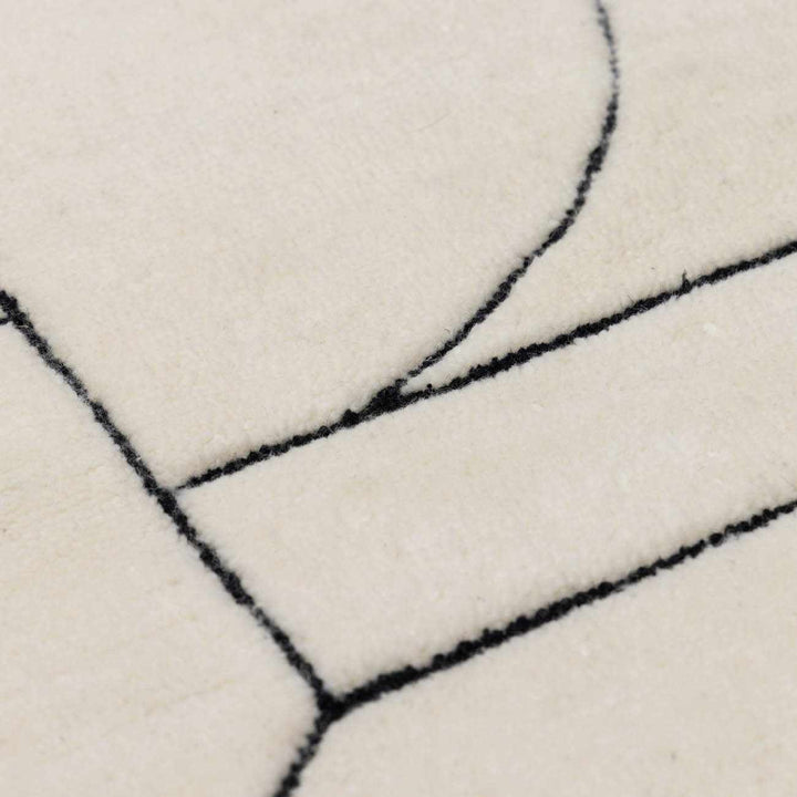 Fusao Ivory Contemporary Style Hand Tufted Wool Area Rug - The Rug Decor