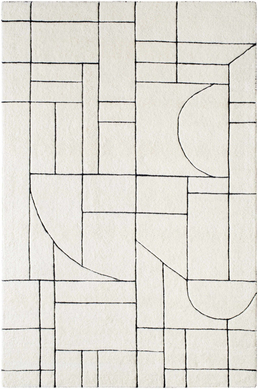 Fusao Ivory Contemporary Style Hand Tufted Wool Area Rug - The Rug Decor