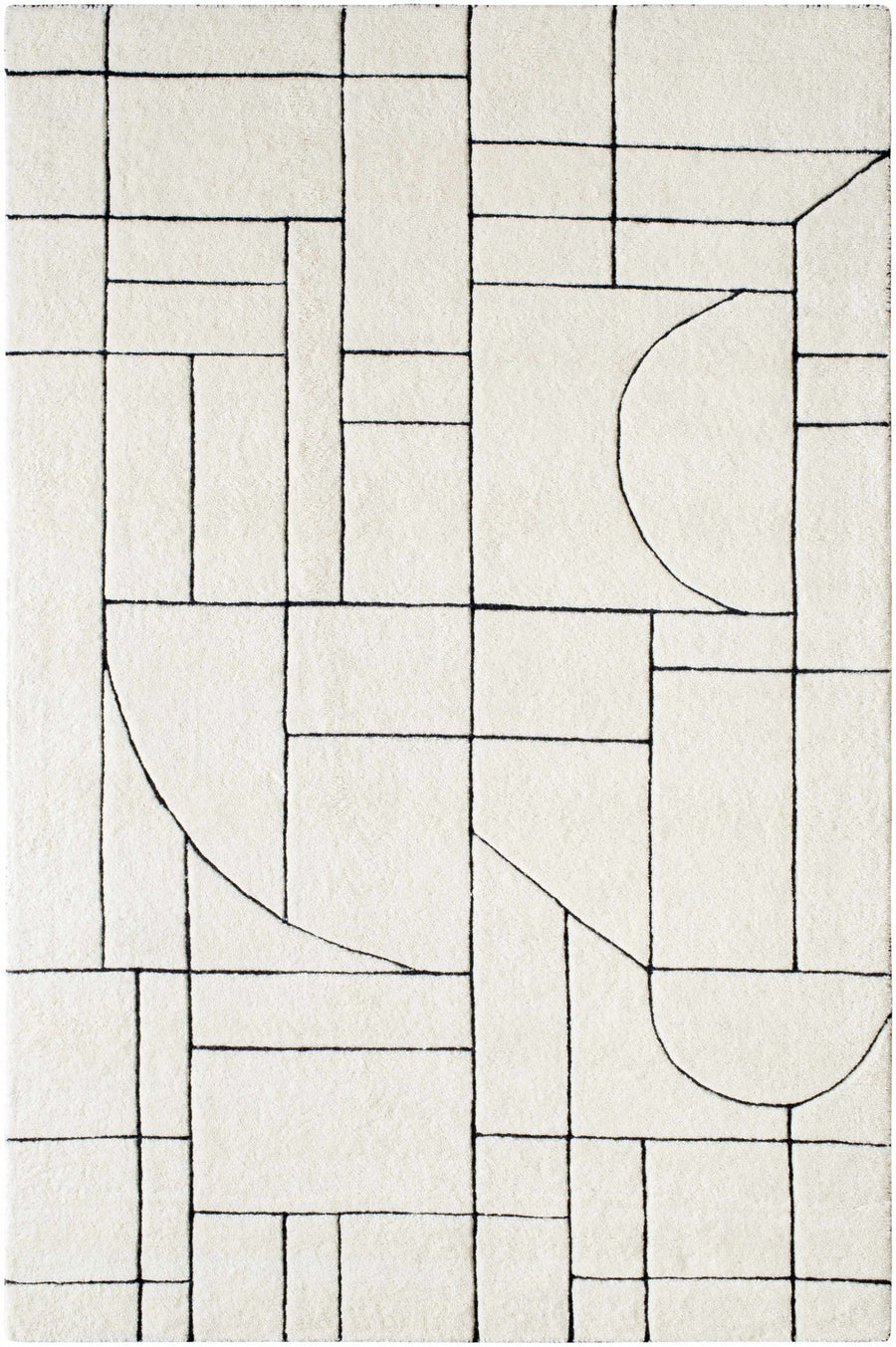 Fusao Ivory Contemporary Style Hand Tufted Wool Area Rug - The Rug Decor