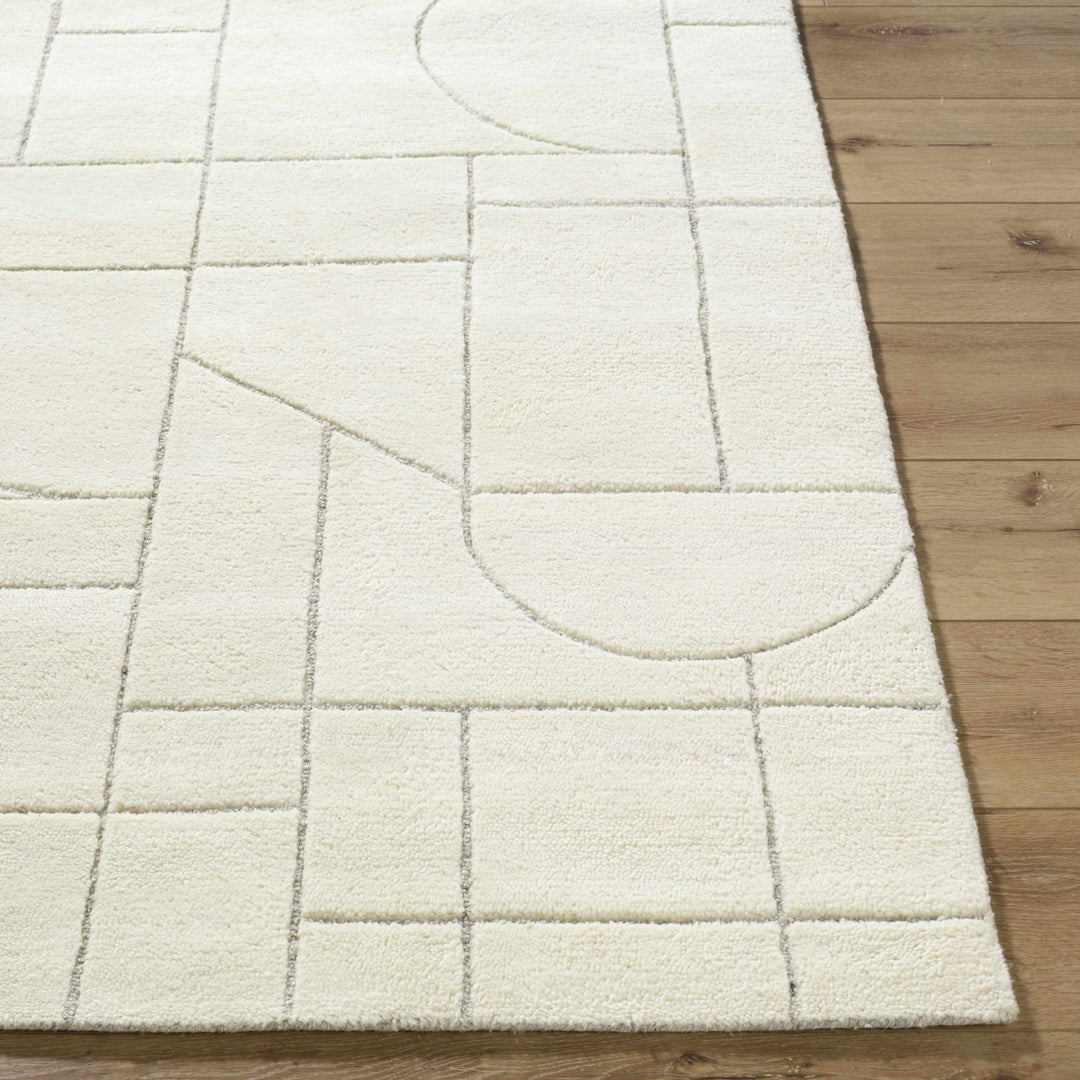 Fusao Modern Geometric Design Ivory Hand Tufted Wool Area Rug - The Rug Decor