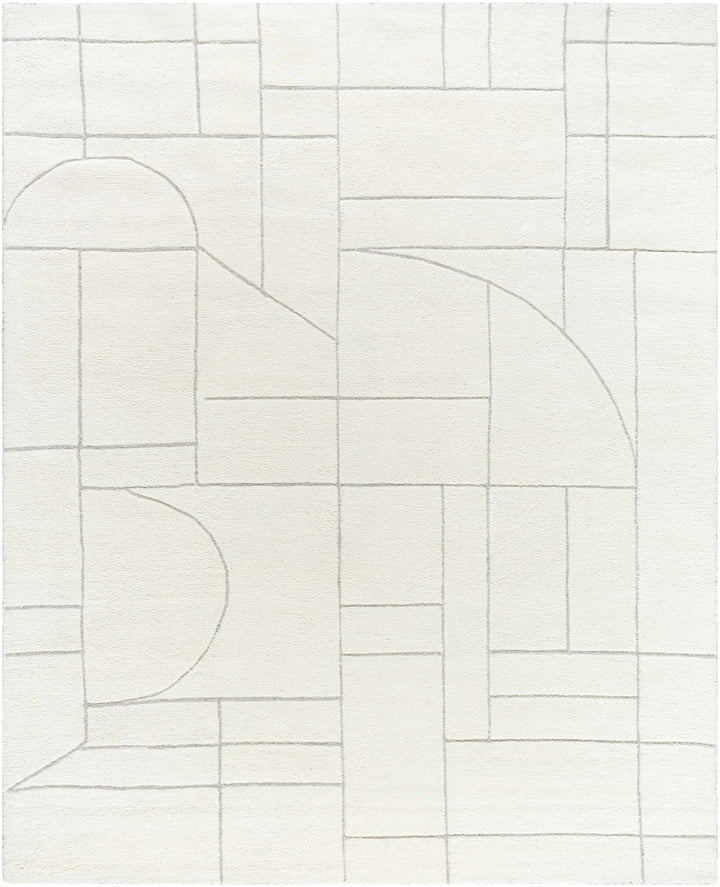 Fusao Modern Geometric Design Ivory Hand Tufted Wool Area Rug - The Rug Decor