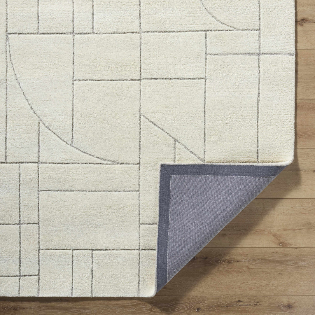Fusao Modern Geometric Design Ivory Hand Tufted Wool Area Rug - The Rug Decor