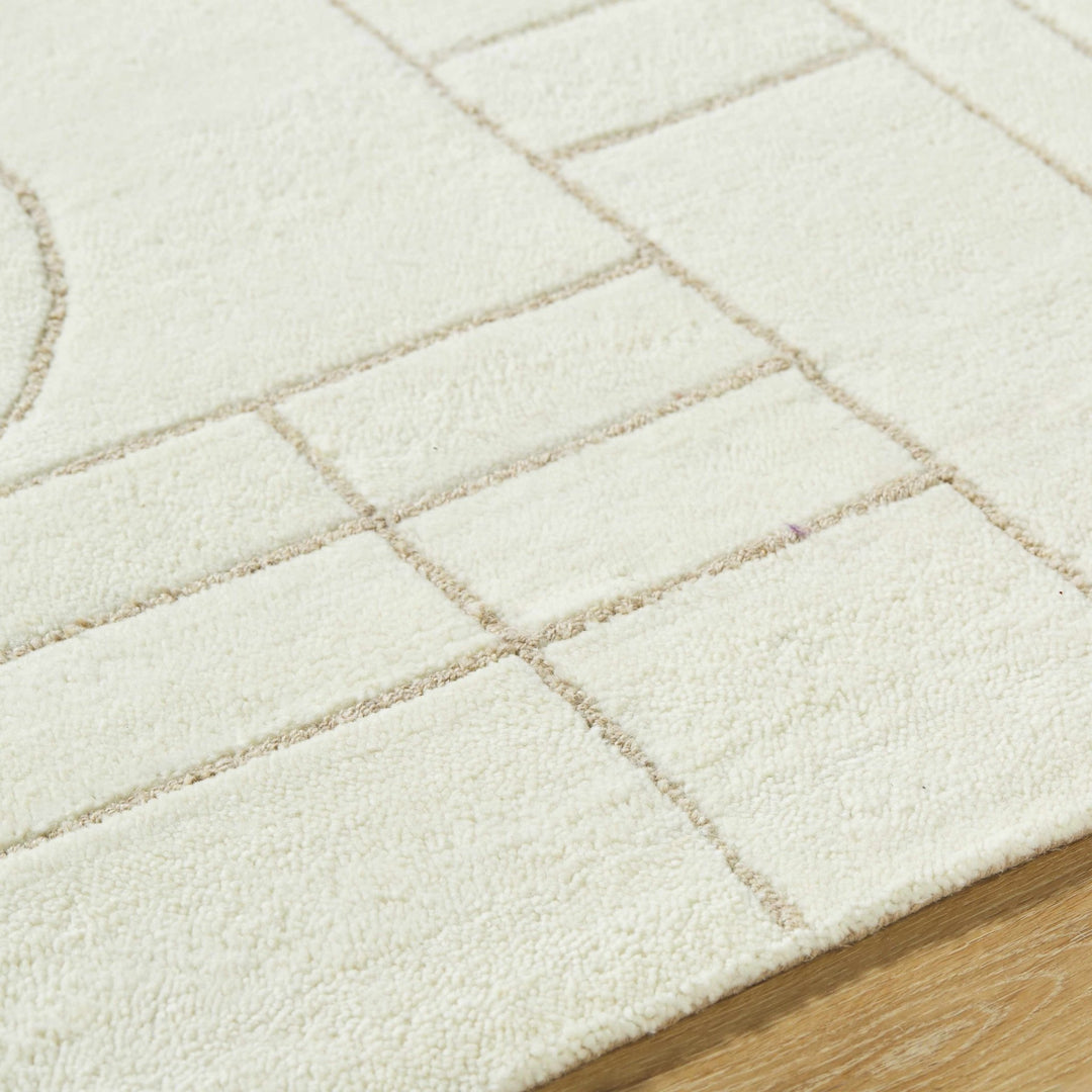 Fusao Modern Geometrical Design Ivory Area Rug - The Rug Decor