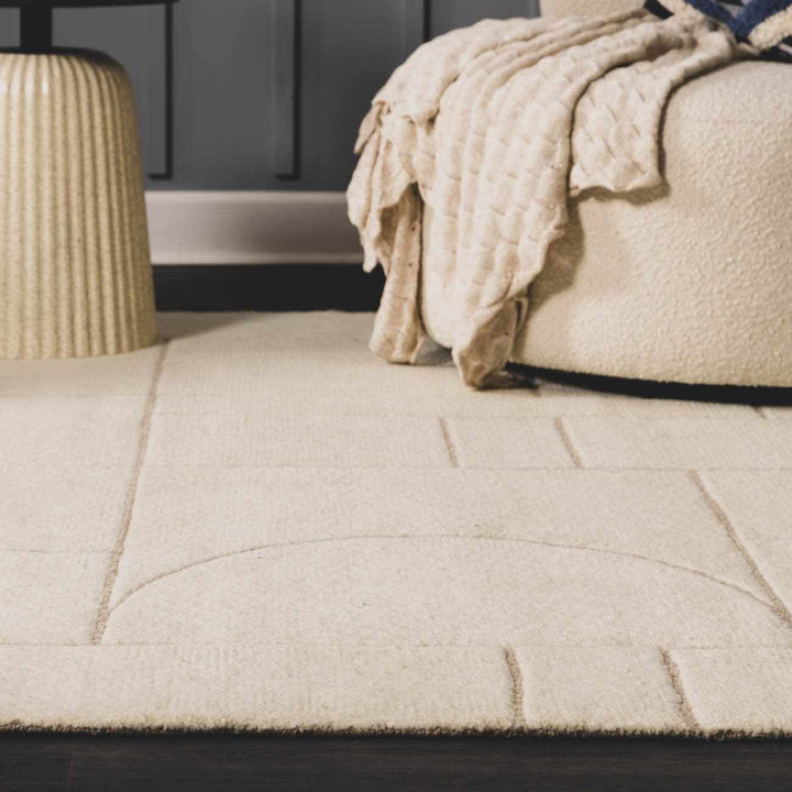 Fusao Modern Geometrical Design Ivory Area Rug - The Rug Decor