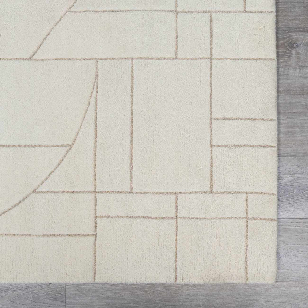 Fusao Modern Geometrical Design Ivory Area Rug - The Rug Decor
