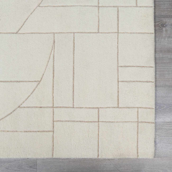 Fusao Modern Geometrical Design Ivory Area Rug - The Rug Decor