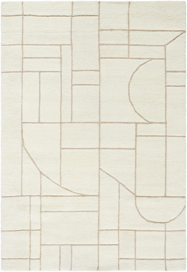 Fusao Modern Geometrical Design Ivory Area Rug - The Rug Decor