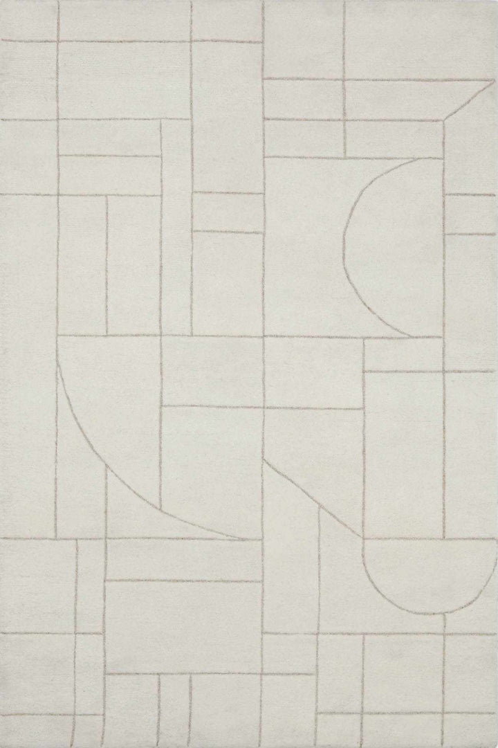 Fusao Modern Geometrical Design Ivory Area Rug - The Rug Decor
