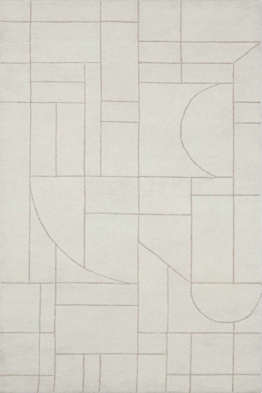 Fusao Modern Geometrical Design Ivory Area Rug - The Rug Decor