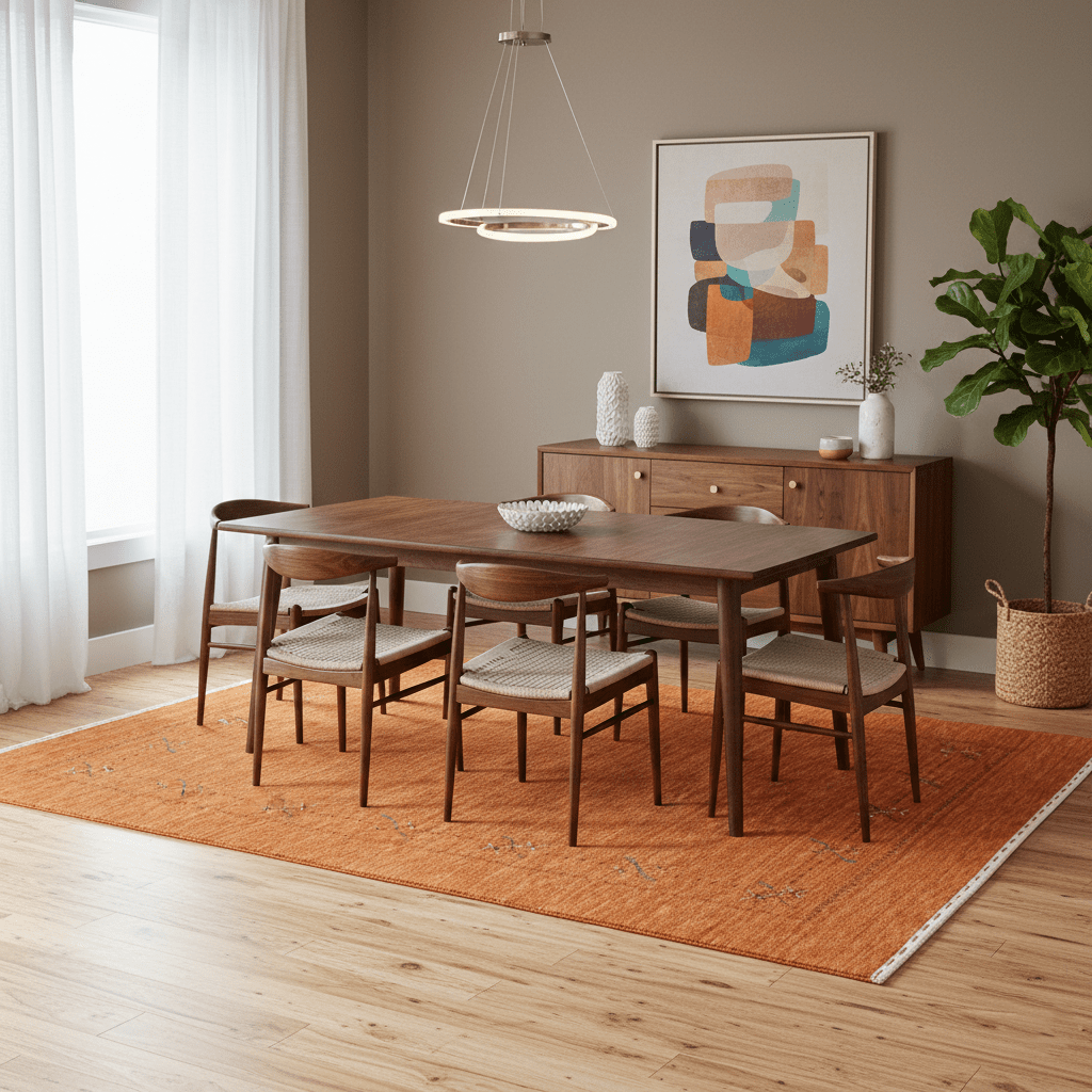 Gabbeh Border Orange Rust Hand Loomed Wool Area Rug - The Rug Decor