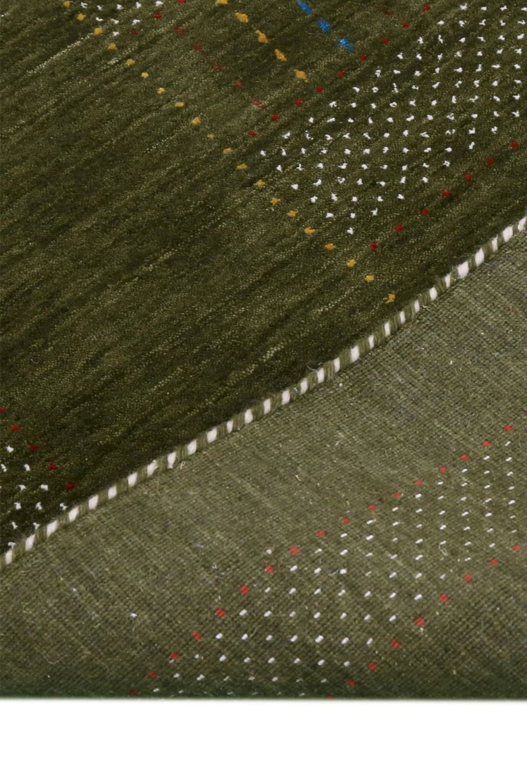 Gabbeh Design Hand Loomed Green Wool Area Rug - The Rug Decor