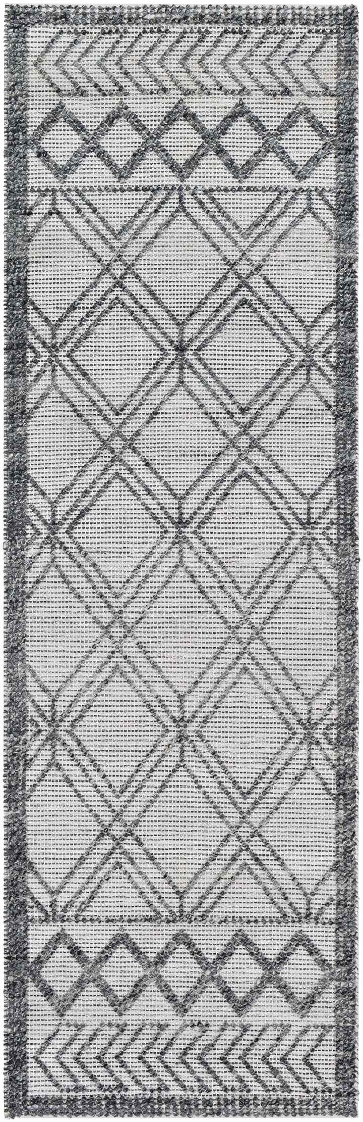 Gada Modern Geometric Design White And Black Hand Woven Rug