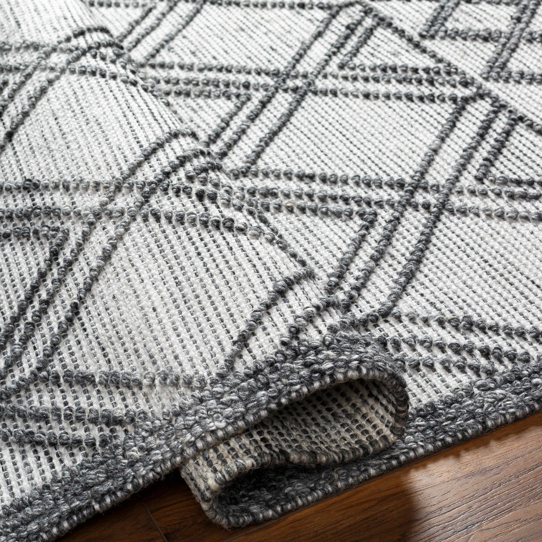 Gada Modern Geometric Design White And Black Hand Woven Rug
