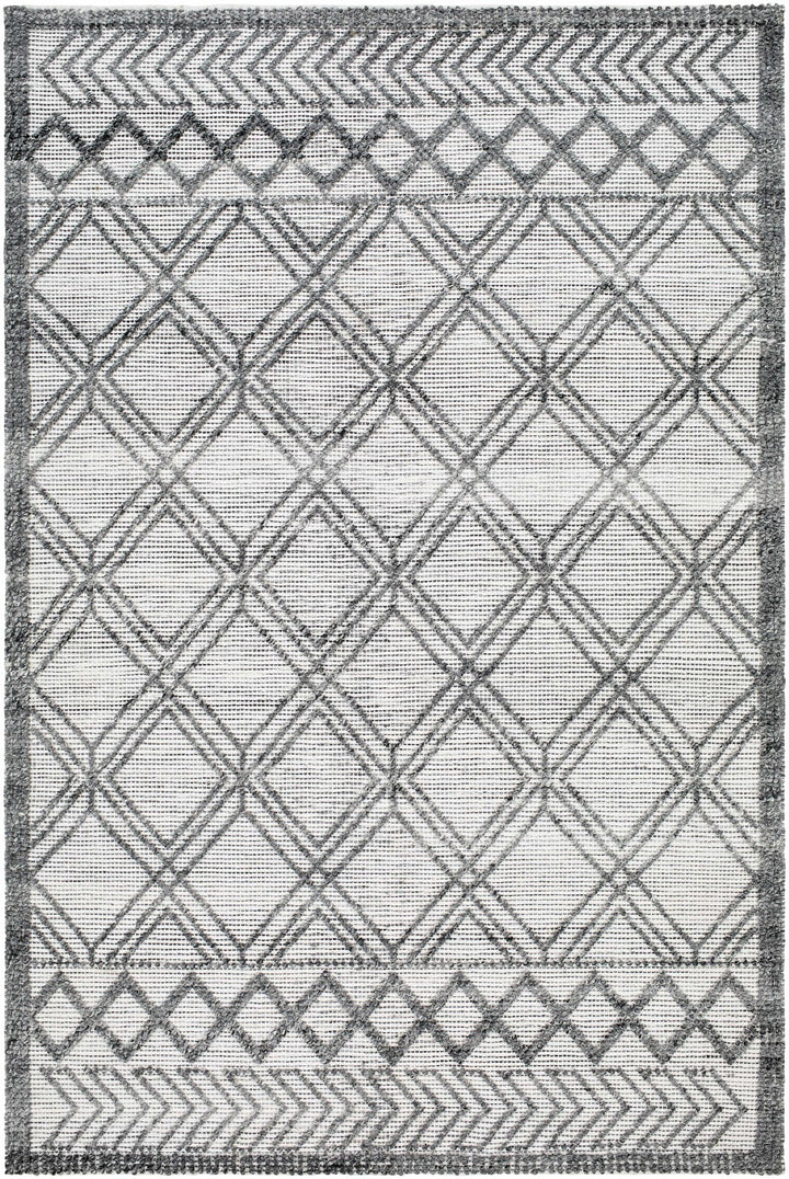Gada Modern Geometric Design White And Black Hand Woven Rug - The Rug Decor