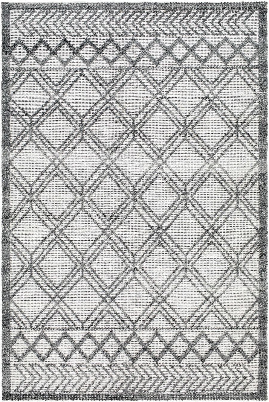 Gada Modern Geometric Design White And Black Hand Woven Rug - The Rug Decor