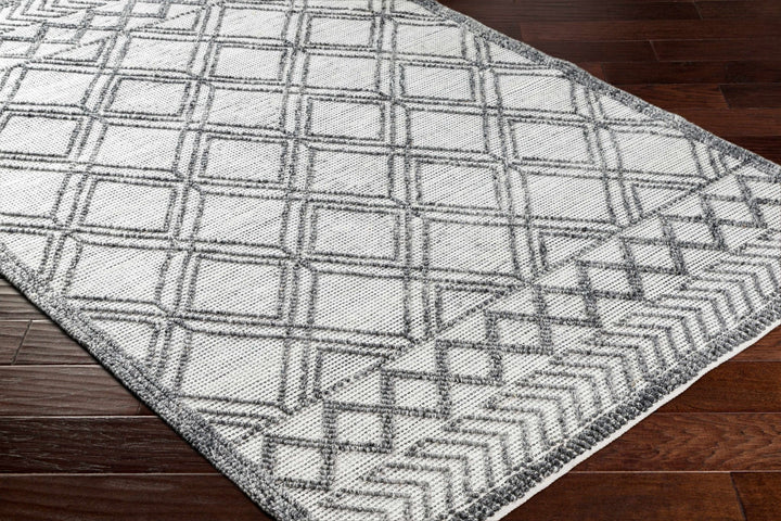 Gada Modern Geometric Design White And Black Hand Woven Rug - The Rug Decor