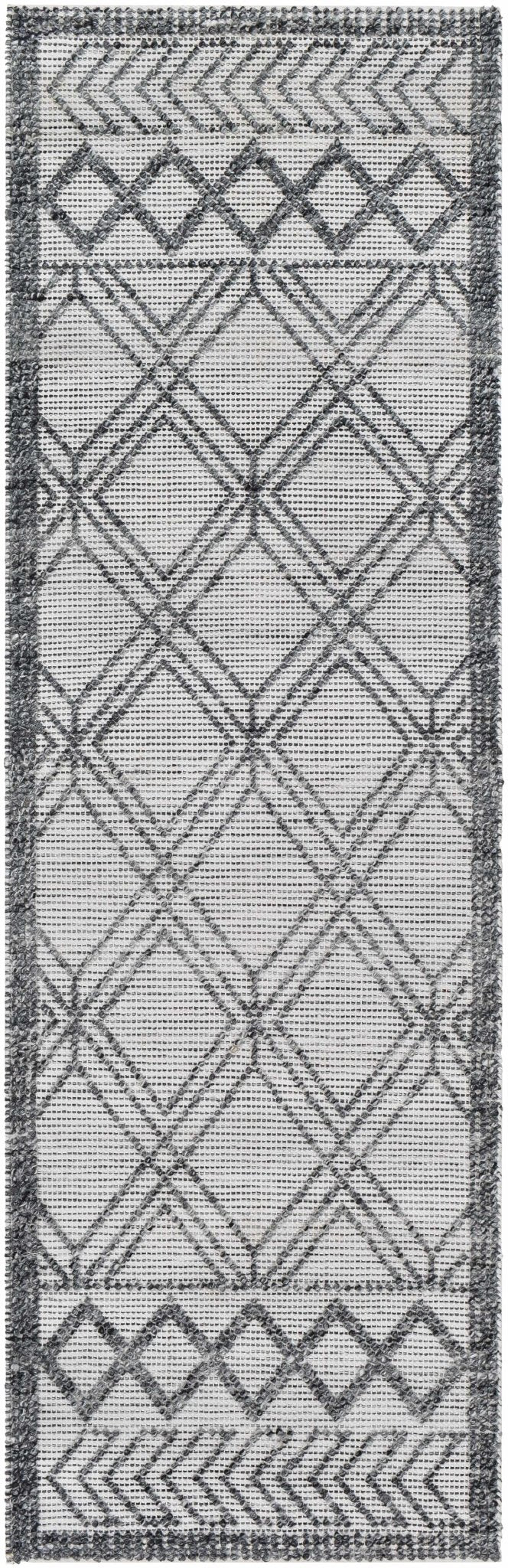 Gada Modern Geometric Design White And Black Hand Woven Rug - The Rug Decor