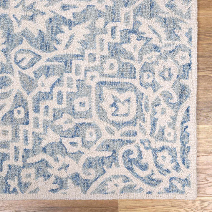 Gagebrook Traditional Blue And White Wool Area Rug - The Rug Decor