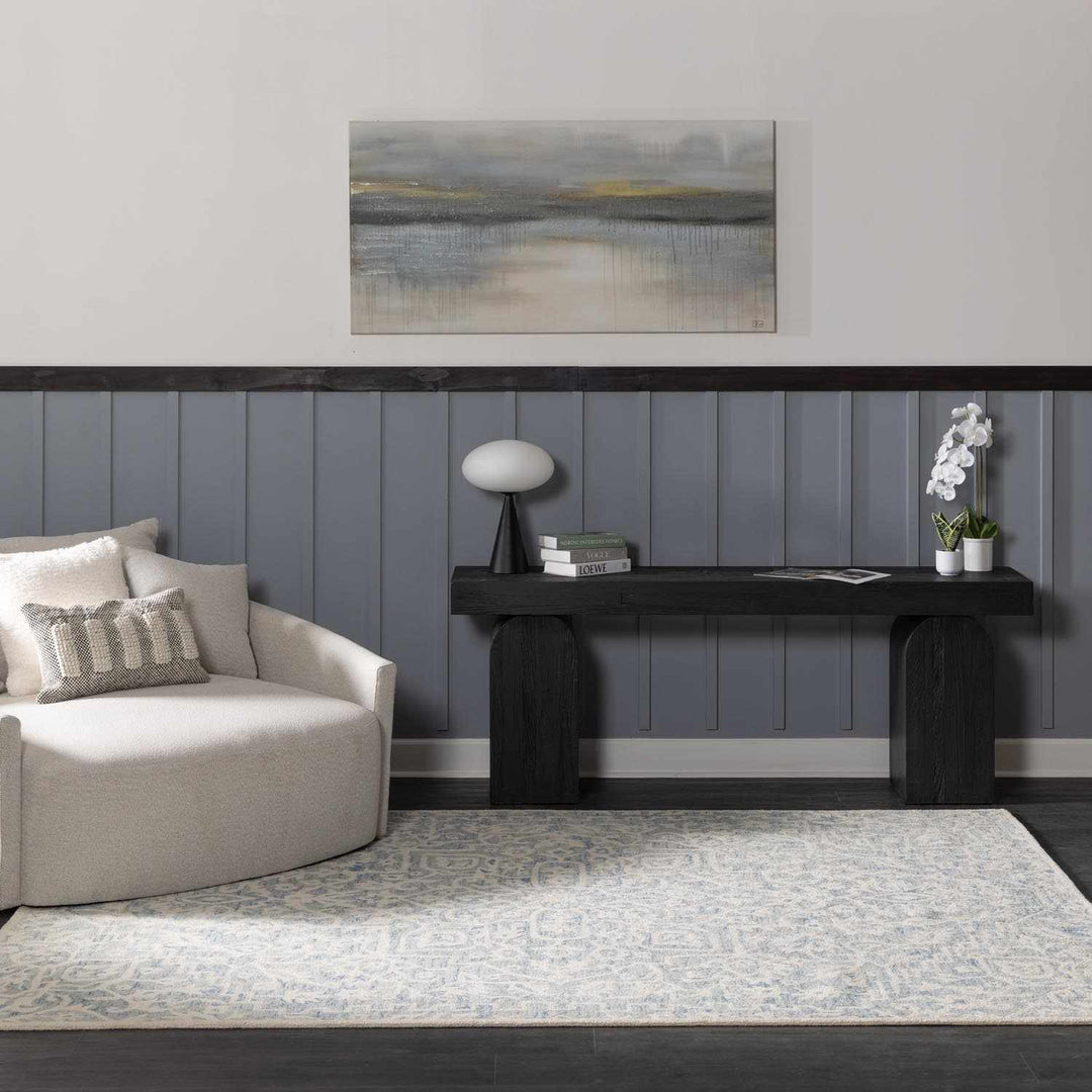 Gagebrook Traditional Blue And White Wool Area Rug - The Rug Decor