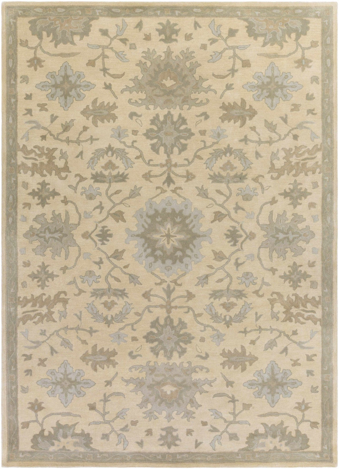 Gainesboro Traditional Oushak Beige And Gray Hand Tufted Wool Rug - The Rug Decor