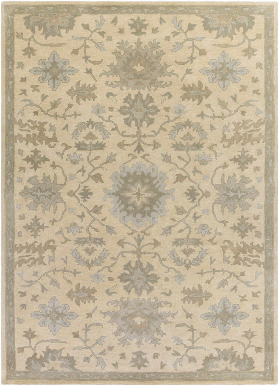Gainesboro Traditional Oushak Beige And Gray Hand Tufted Wool Rug - The Rug Decor