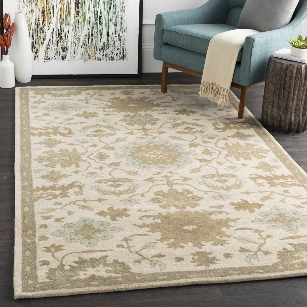 Gainesboro Traditional Oushak Beige And Gray Hand Tufted Wool Rug - The Rug Decor