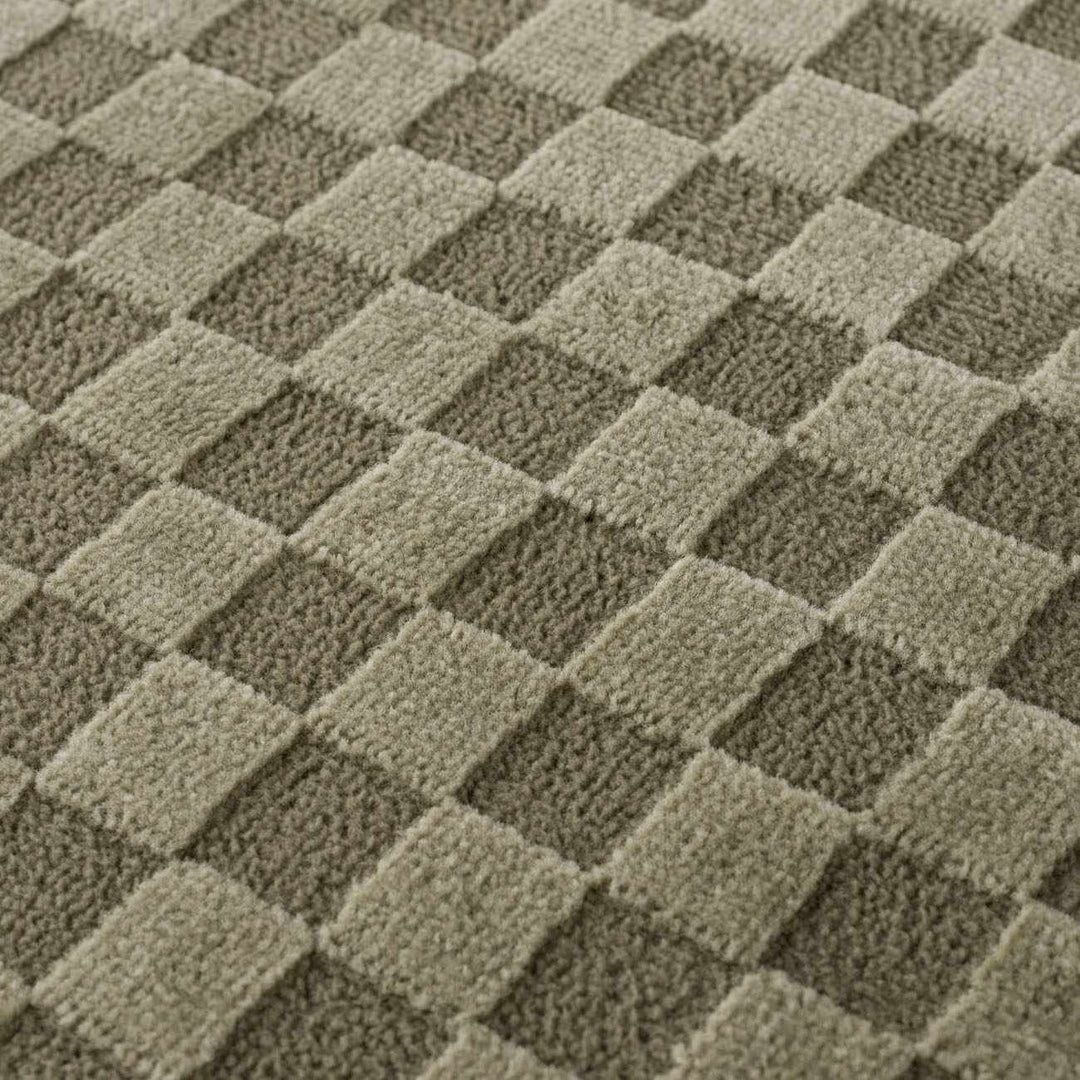 Gaiwan Modern Checkered Design Green Washable Area Rug - The Rug Decor