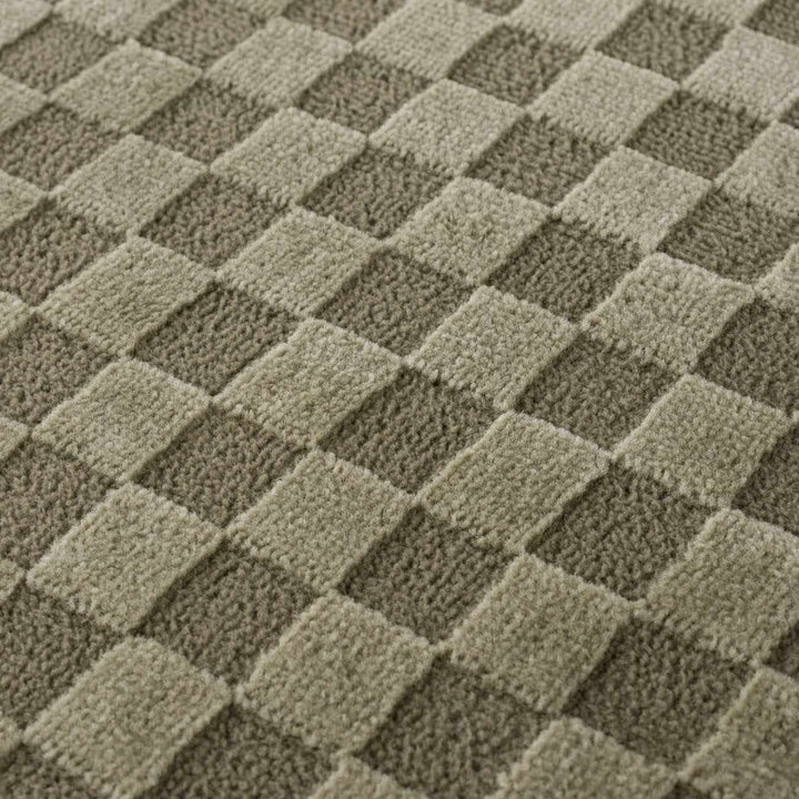 Gaiwan Modern Checkered Design Green Washable Area Rug - The Rug Decor