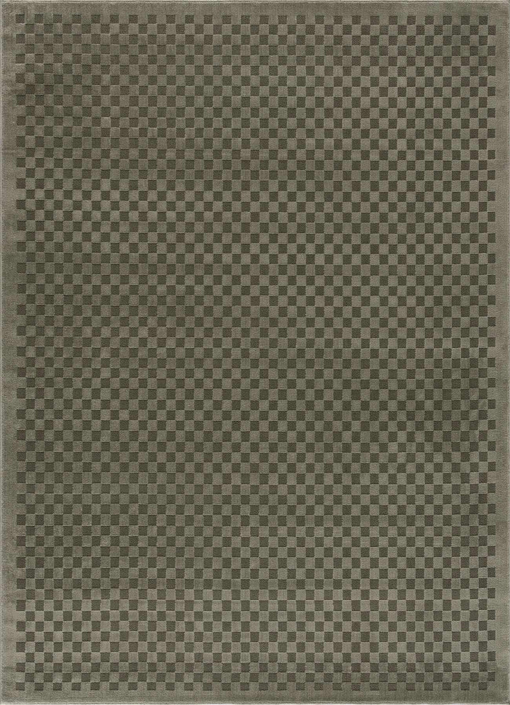 Gaiwan Modern Checkered Design Green Washable Area Rug - The Rug Decor