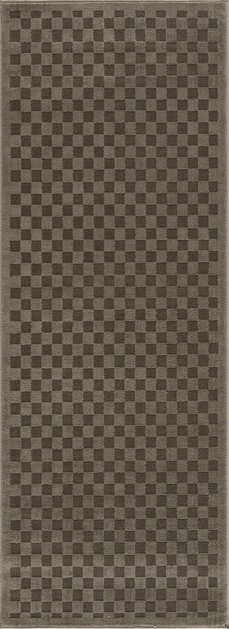 Gaiwan Modern Checkered Design Green Washable Area Rug - The Rug Decor