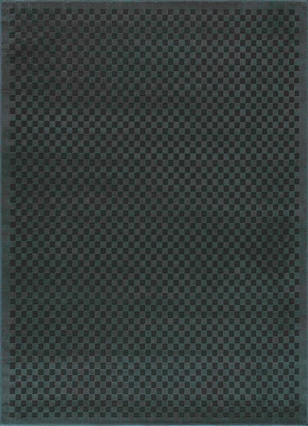 Gaiwan Modern Checkered Pattern Blue Washable Area Rug - The Rug Decor